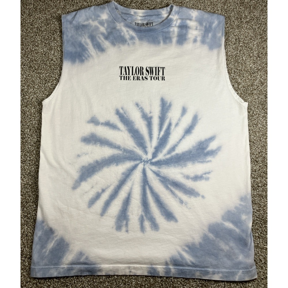 Taylor Swift The Eras Tour Blue Tie Dye Muscle Tank Top Shirt Unisex Large